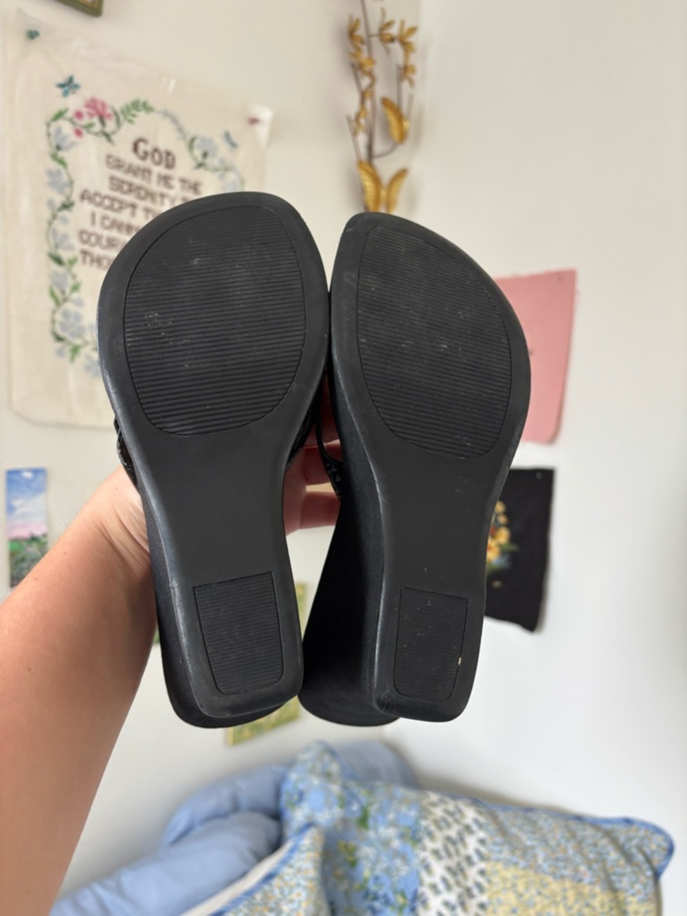 Black leather Women's Platform Fisherman Sandals - Picture 7 of 9